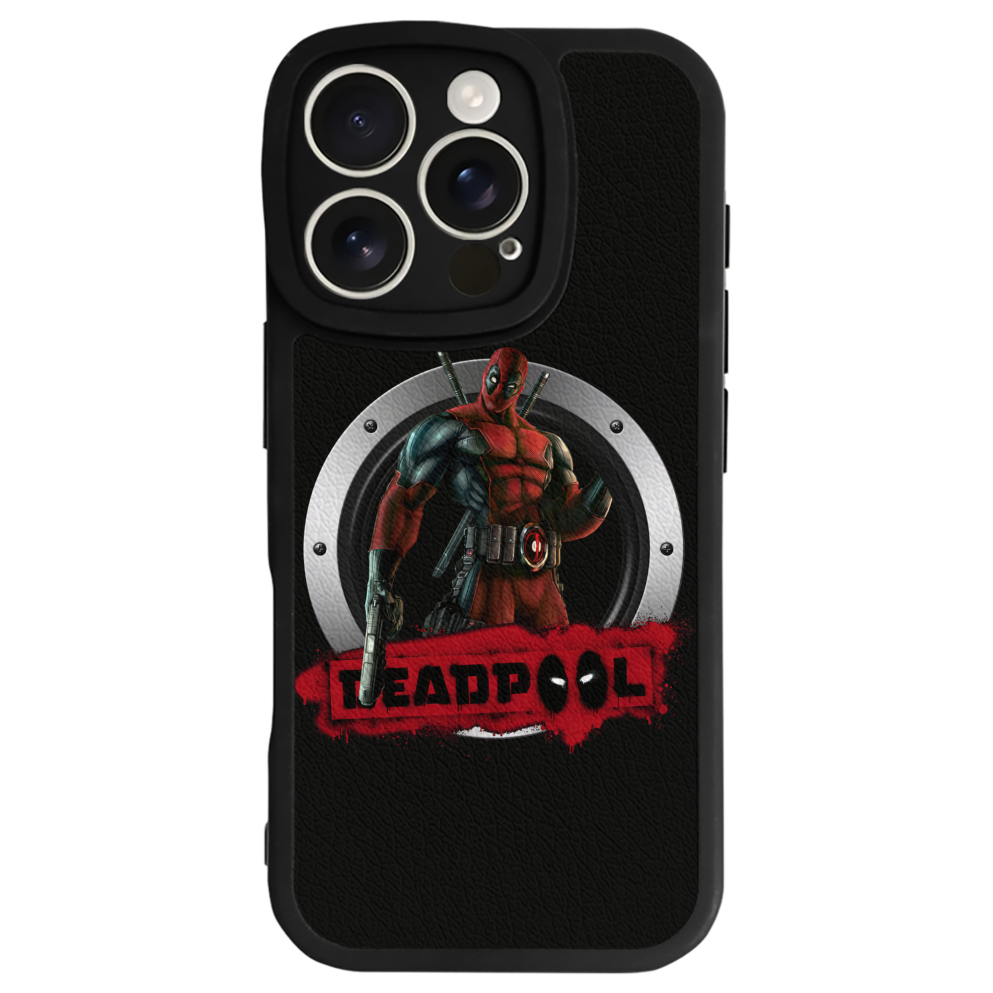 （画像用） Deadpool デッドプール 【iPhone 16シリーズ対応】シリコンスマホケース（レザー調） 材質：シリコン